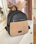 Дамска раница кожа и каракул